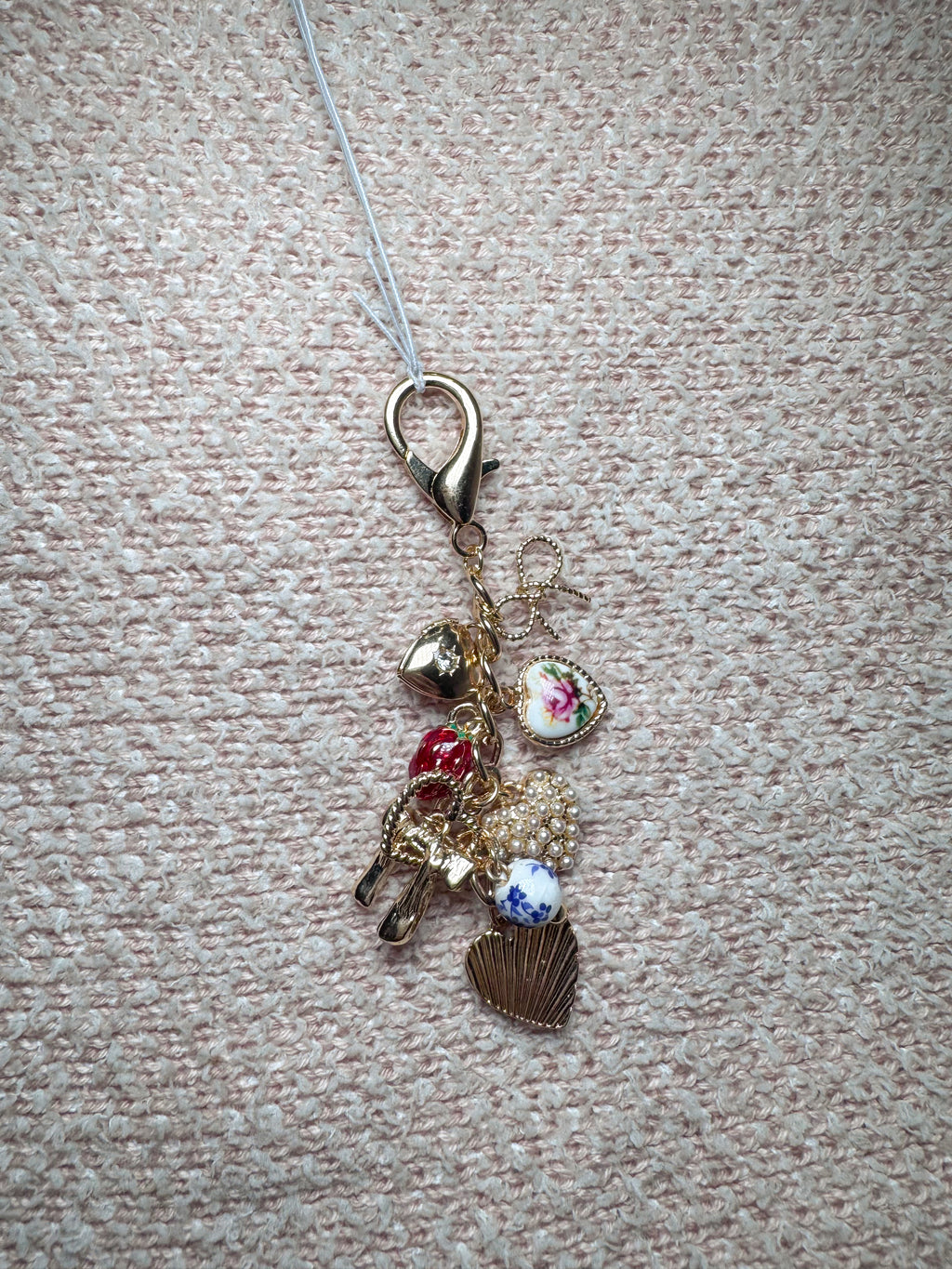 Strawberry Heart Bag Charm