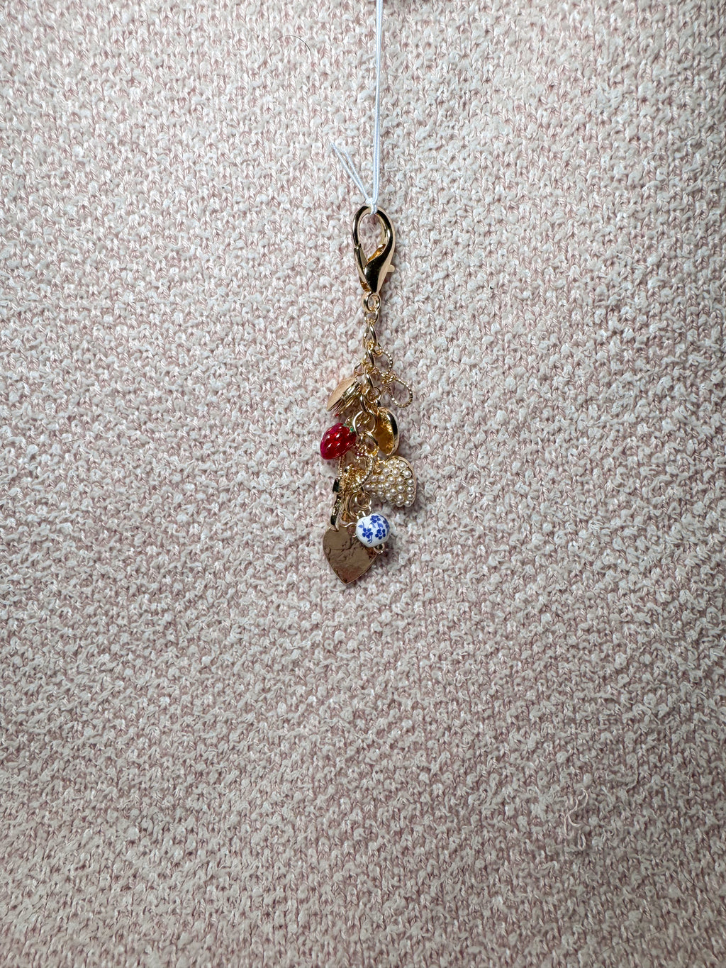 Strawberry Heart Bag Charm