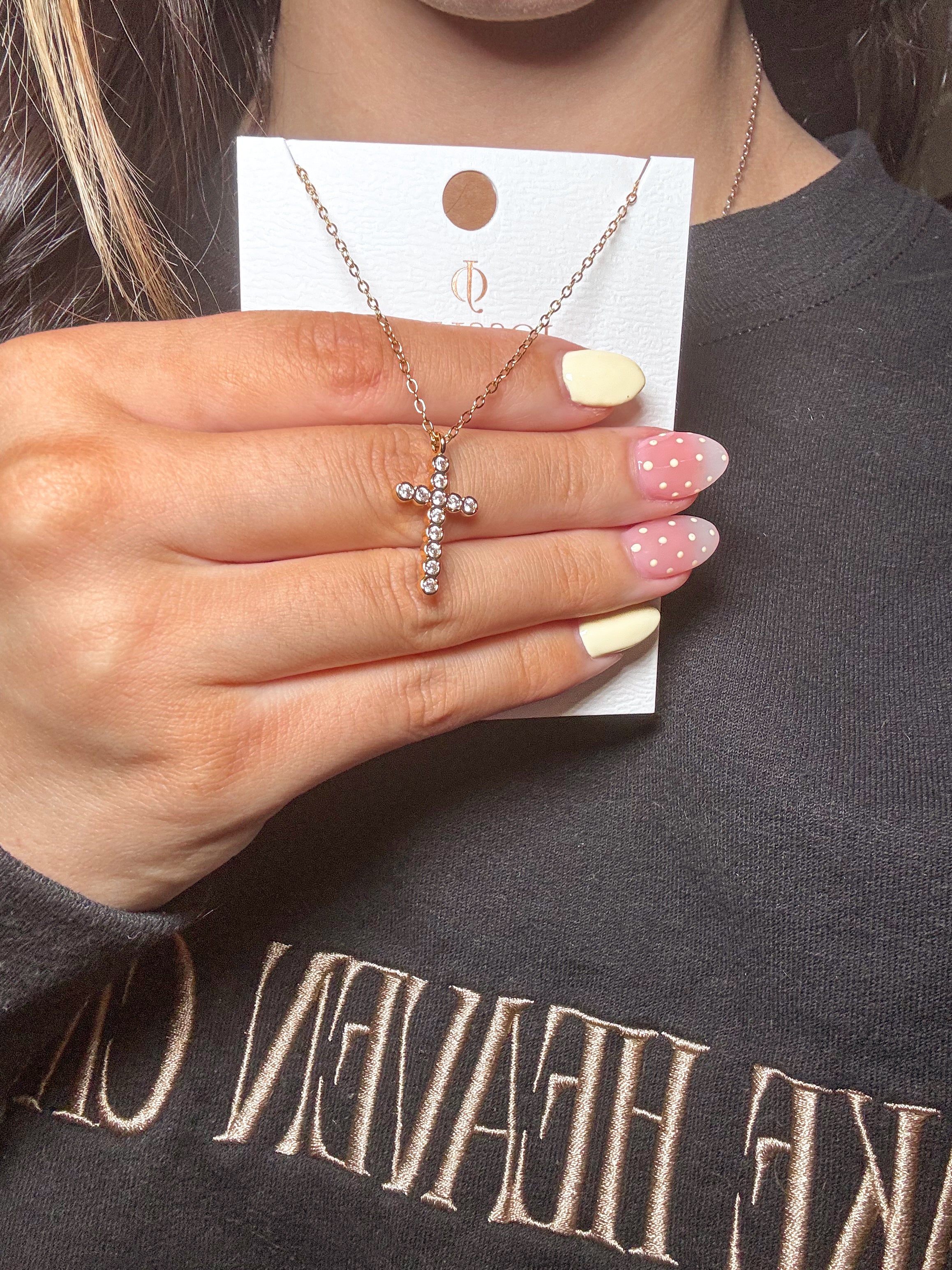Faith & Free Cross Necklace- Gold
