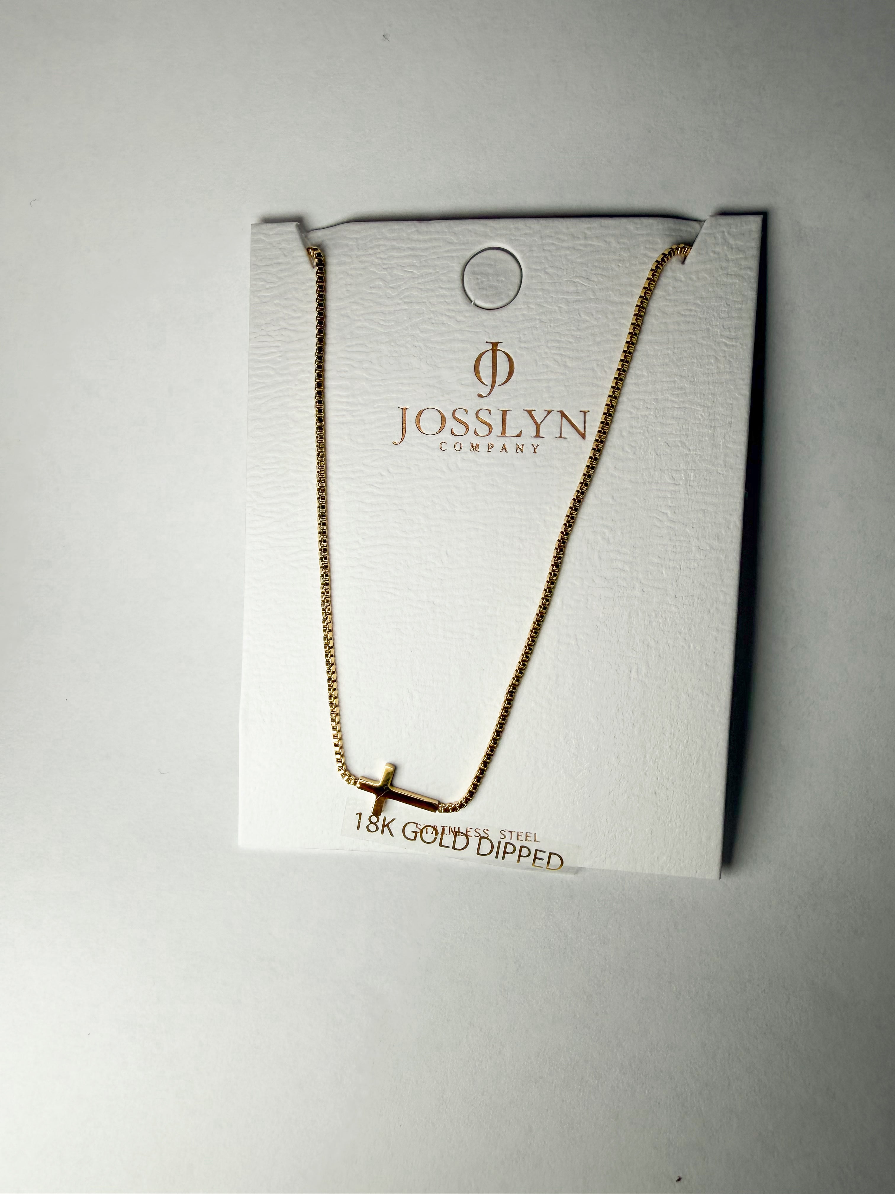 Faithful Shine Cross Necklace- Gold