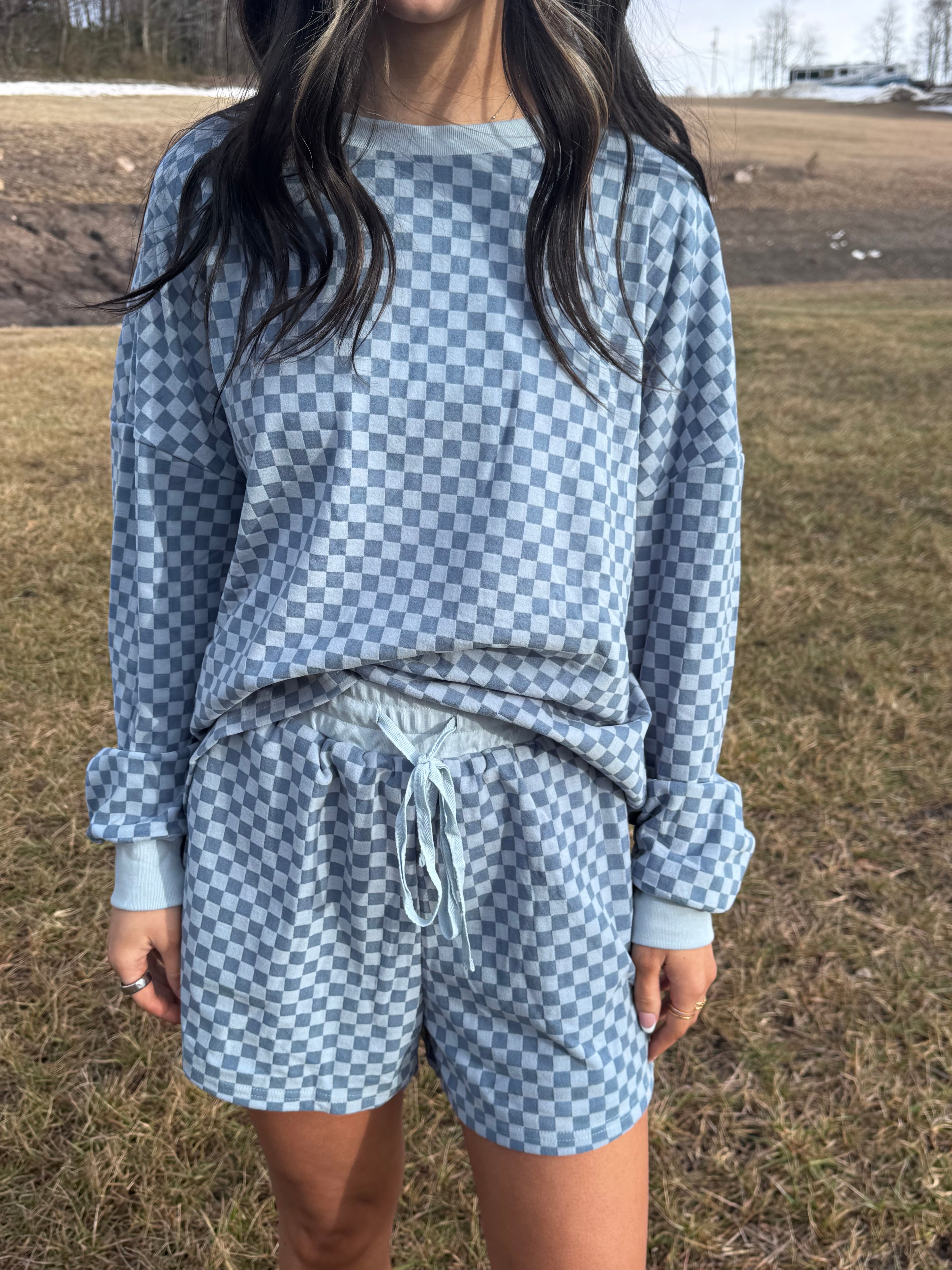 Coastal Checkered Set- Blue