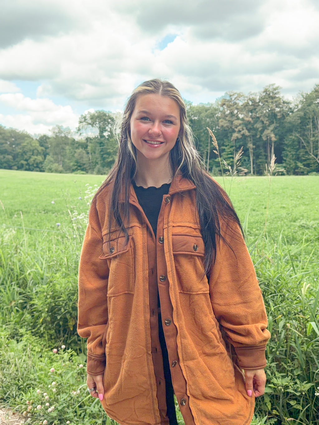 Timber Trail Shacket- Brown