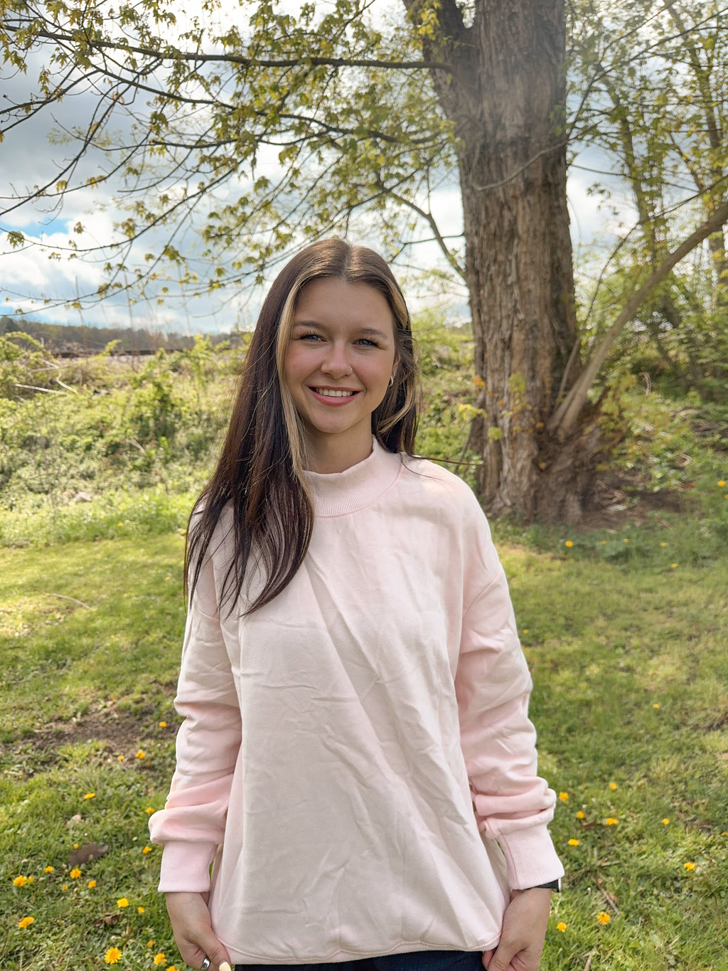 Sunset Bloom Mock Neck