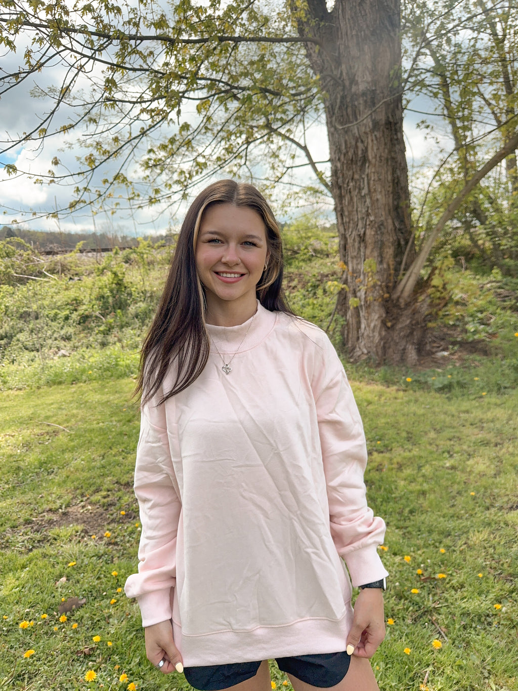 Sunset Bloom Mock Neck