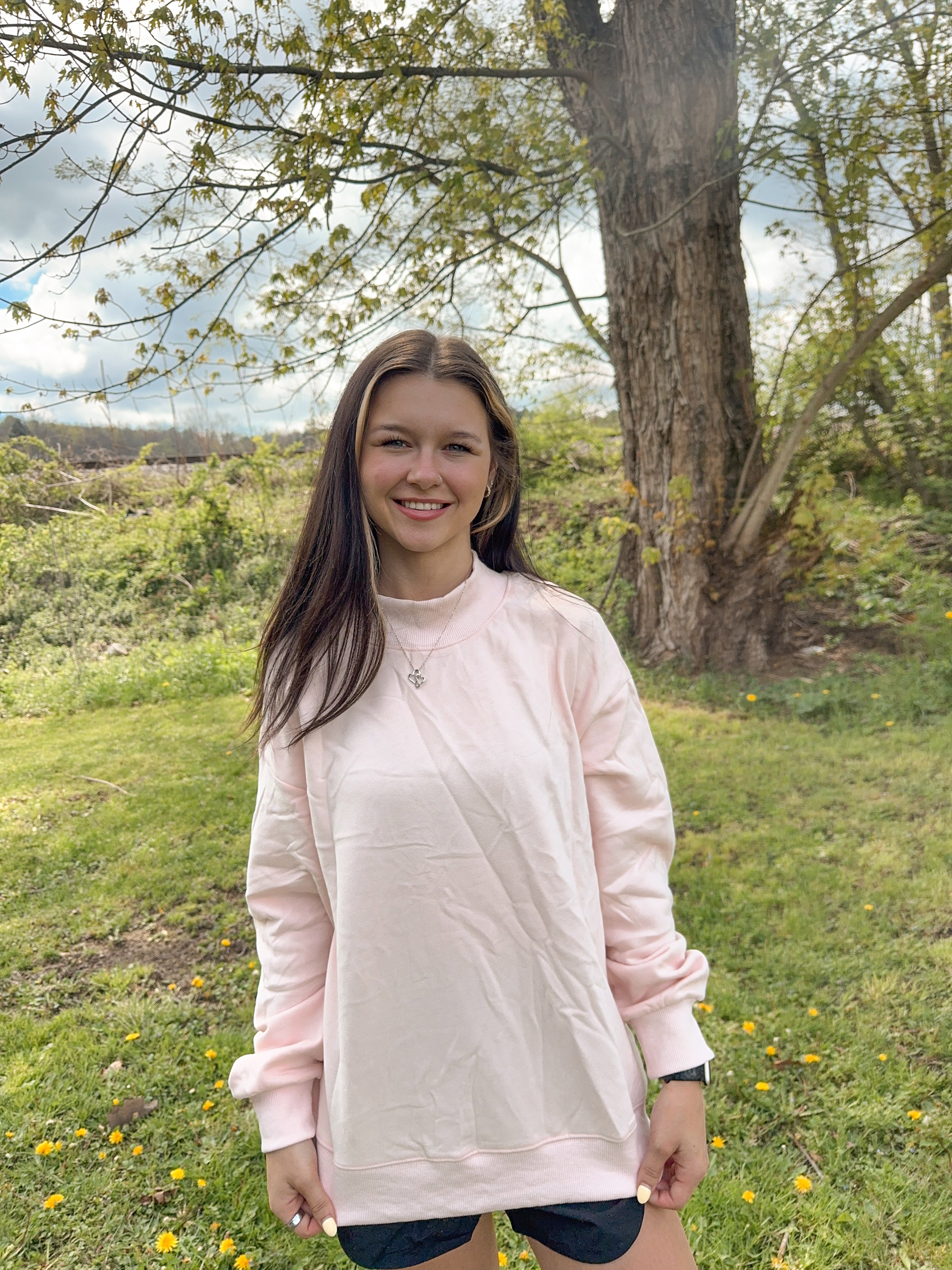 Sunset Bloom Mock Neck