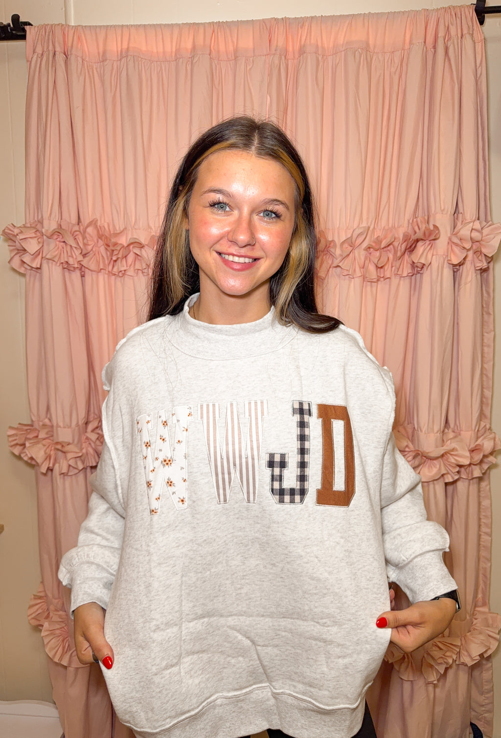 WWJD Mockneck- Gray