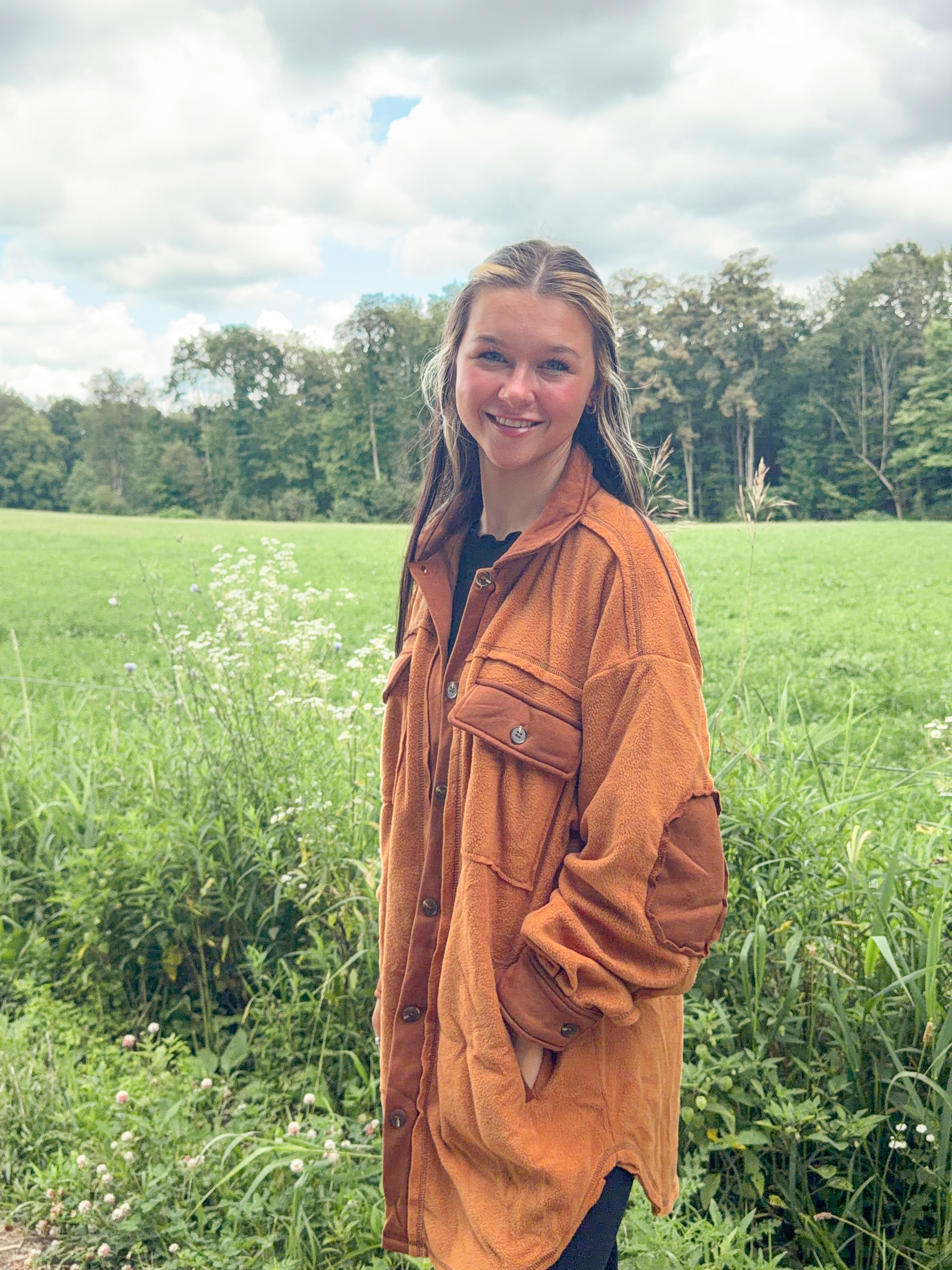 Timber Trail Shacket- Brown