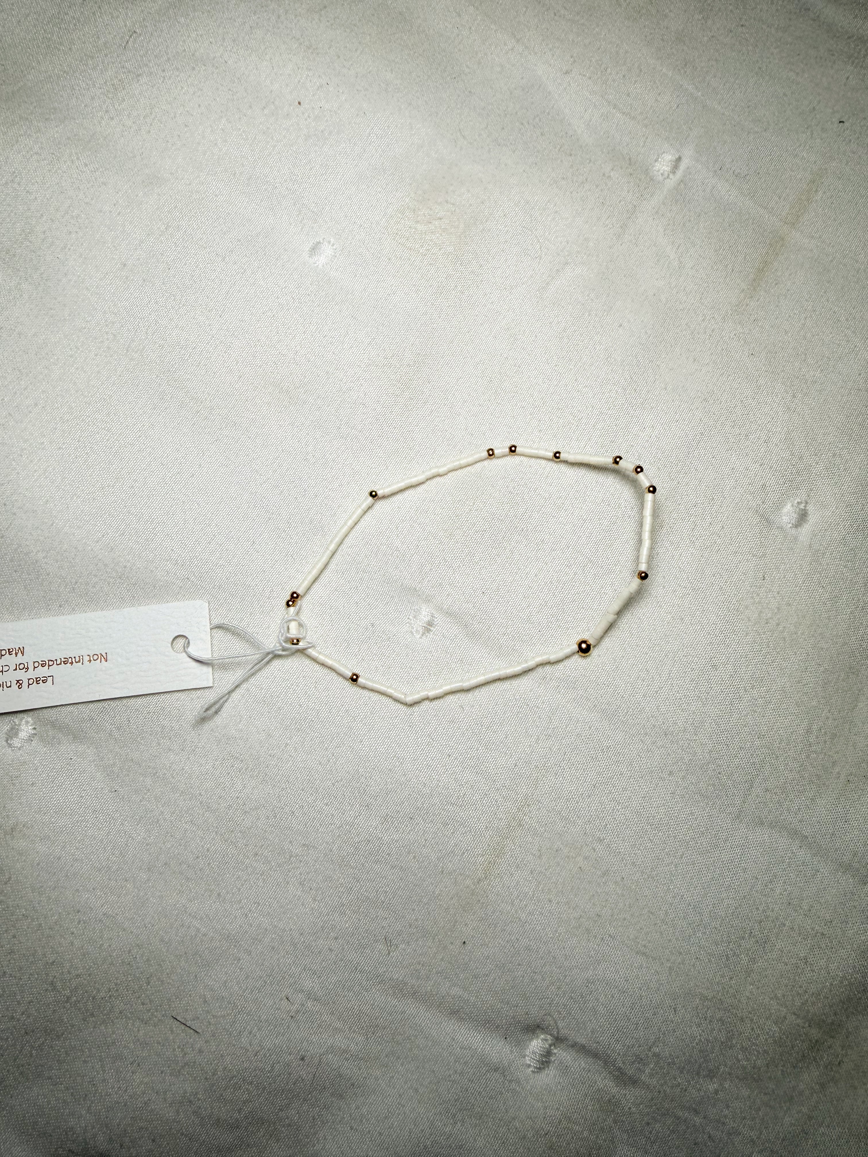 Boho Beaded Bracelet- White