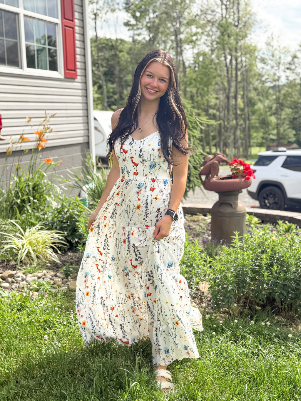 Wildflower Breeze Sundress- White