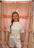Gray Leopard Shorts Lounge Set