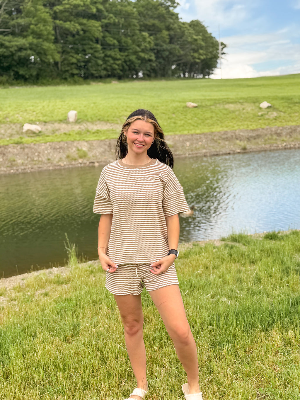 Coastal Striped Set- Khaki