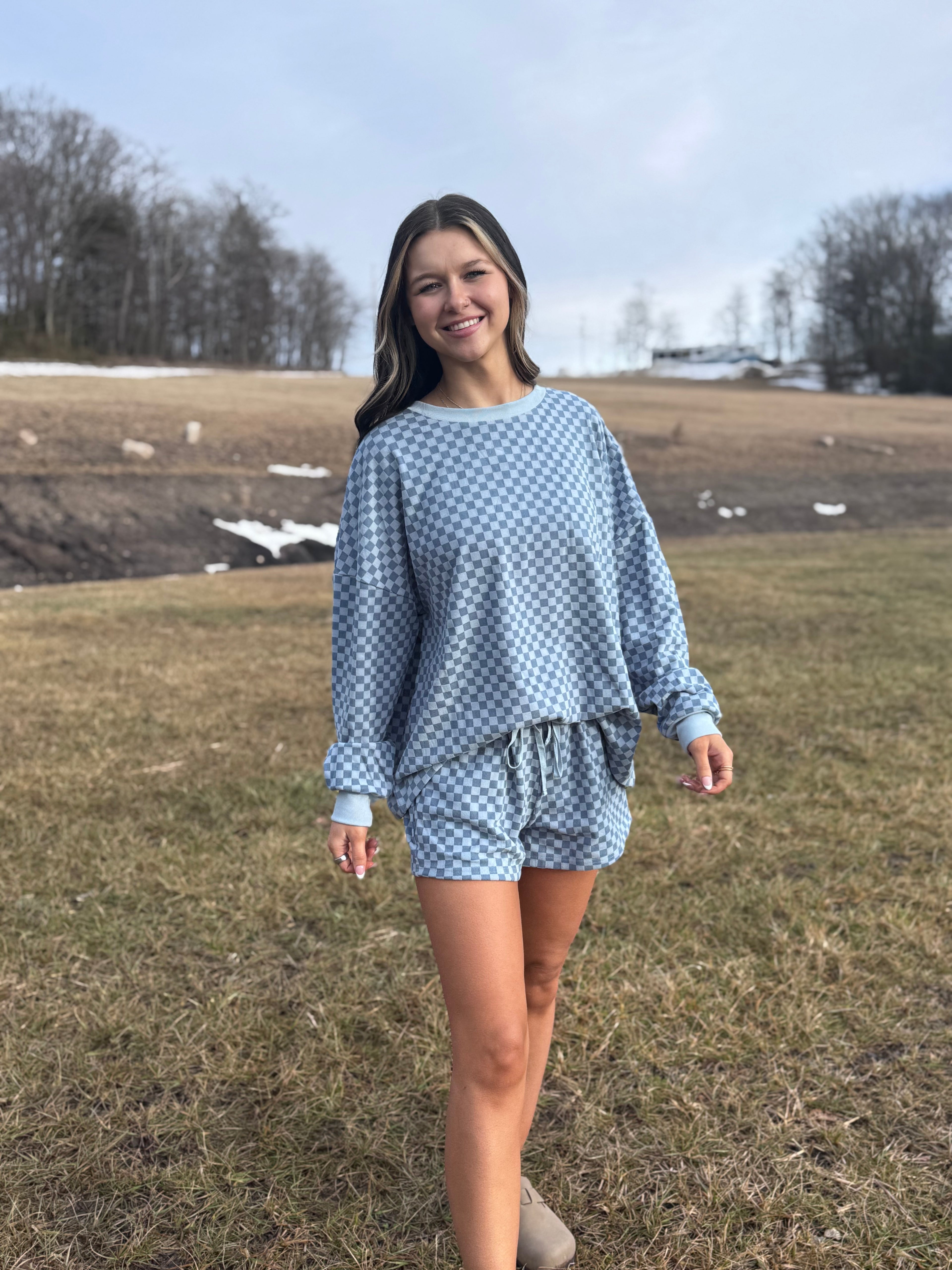 Coastal Checkered Set- Blue
