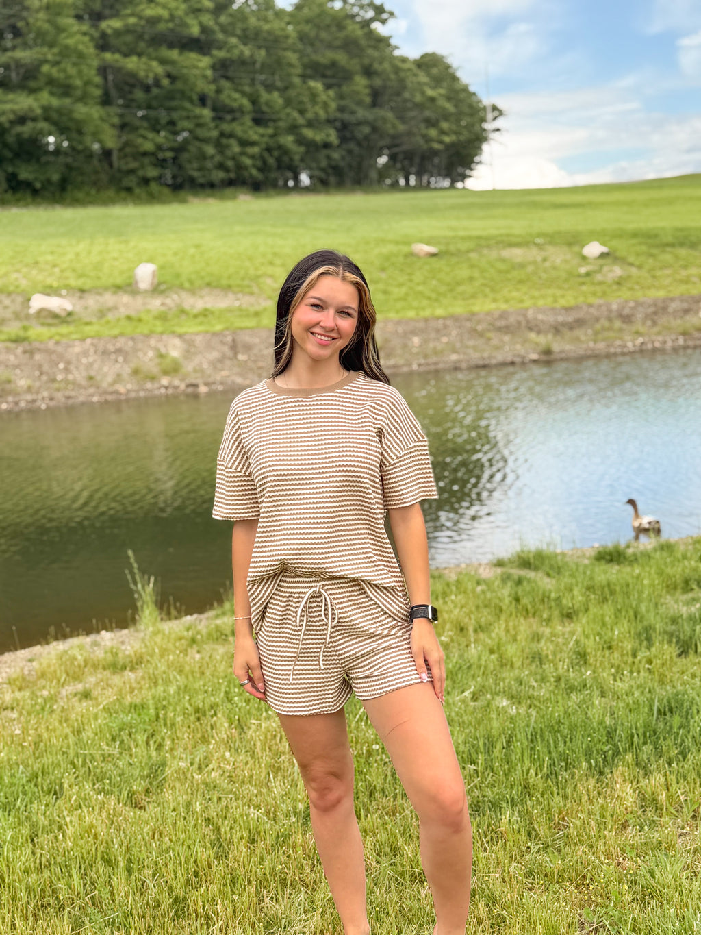Coastal Striped Set- Khaki