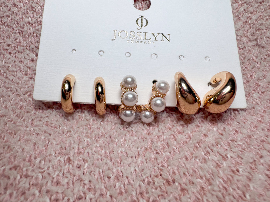 Golden Pearl Hoops