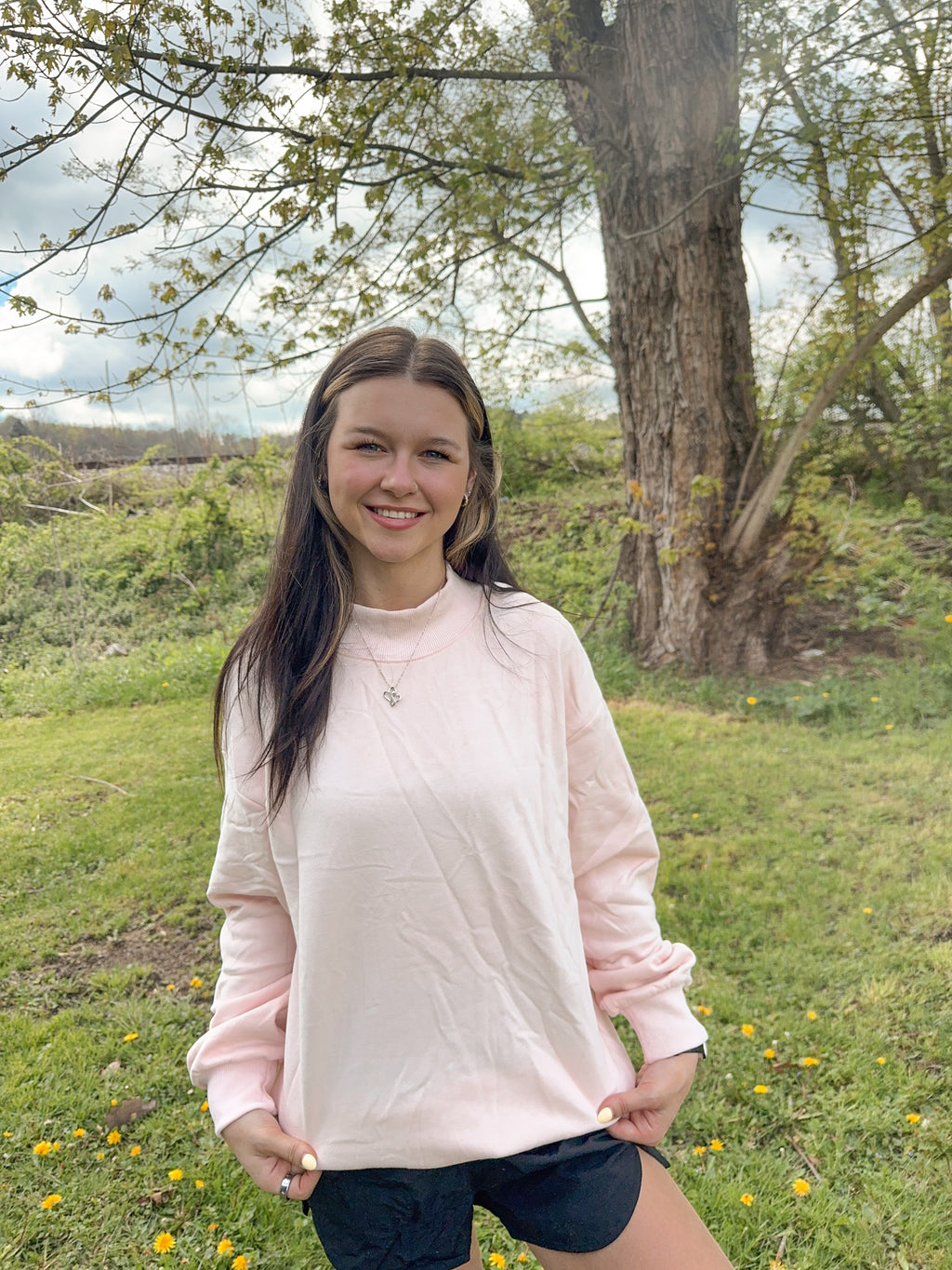 Sunset Bloom Mock Neck