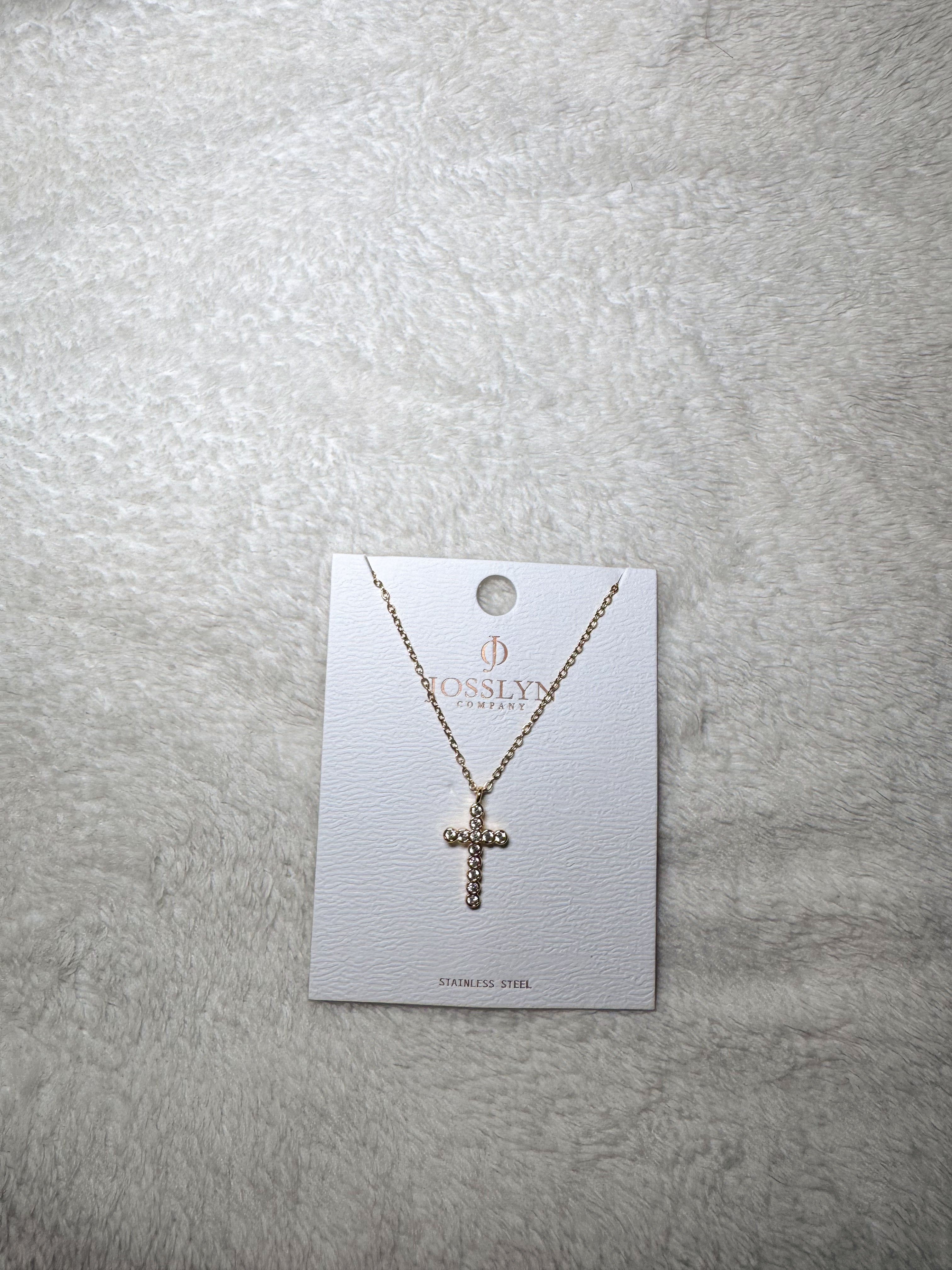 Faith & Free Cross Necklace- Gold