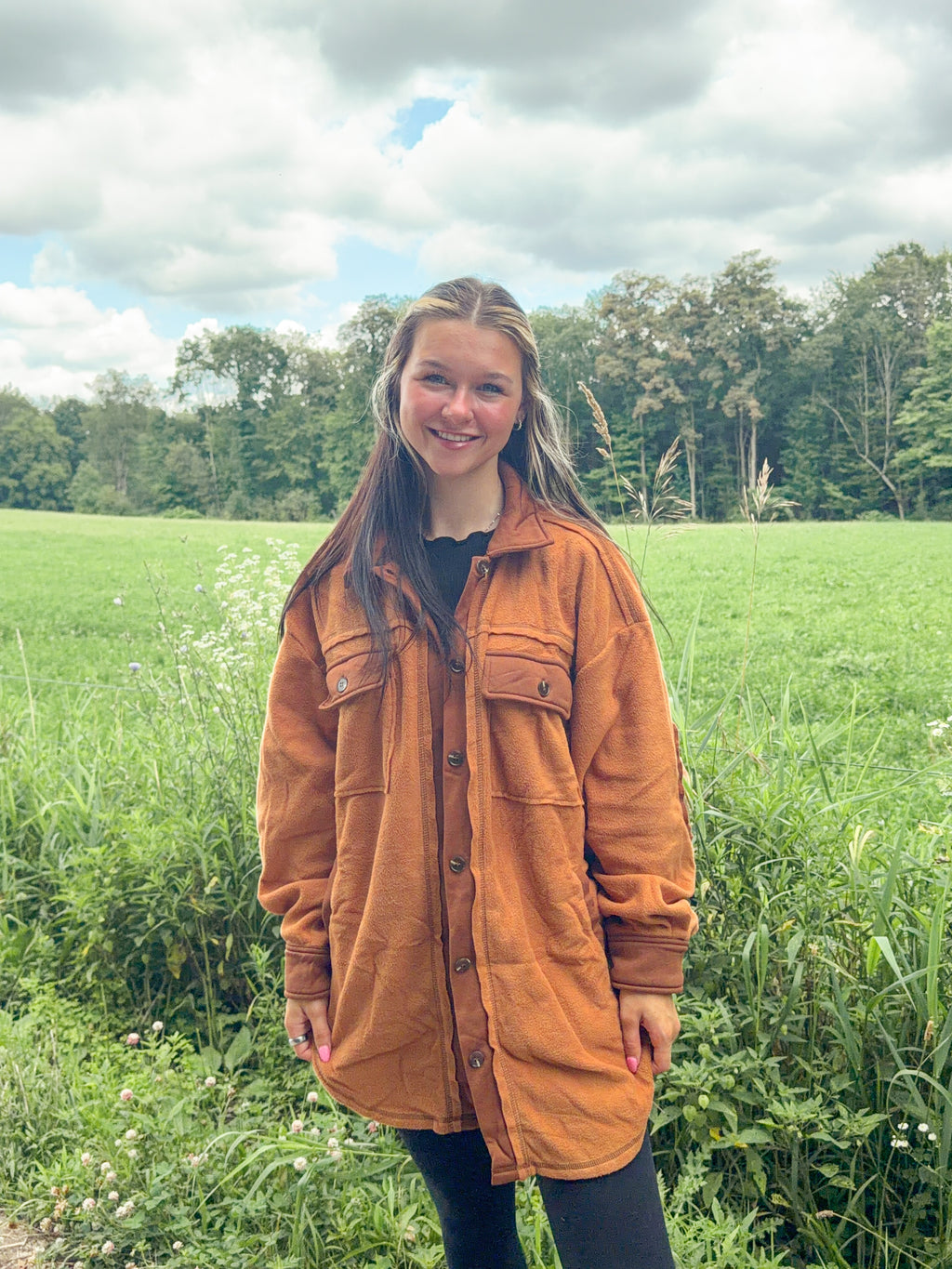 Timber Trail Shacket- Brown