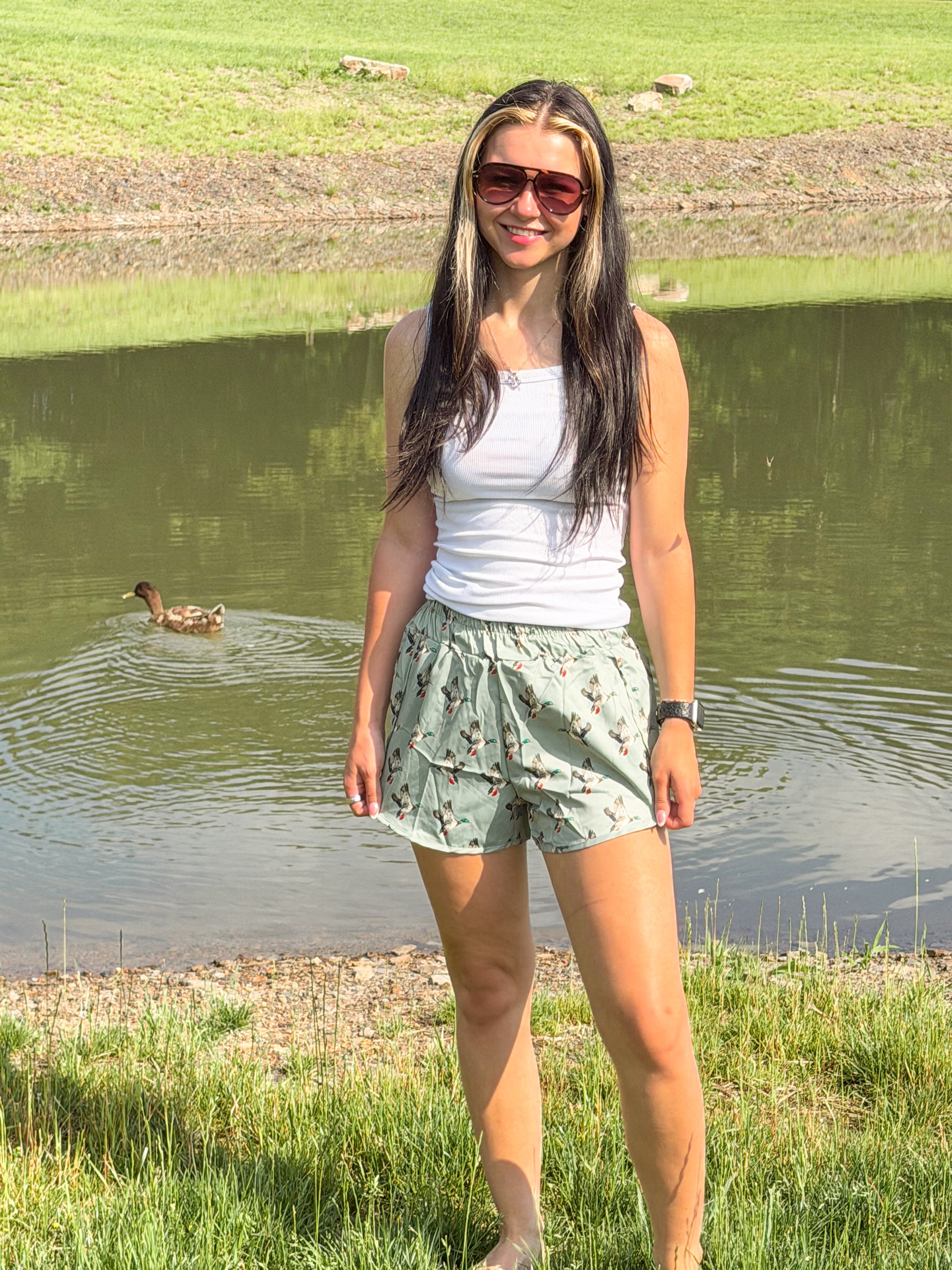 Lucky Duck Shorts- Green