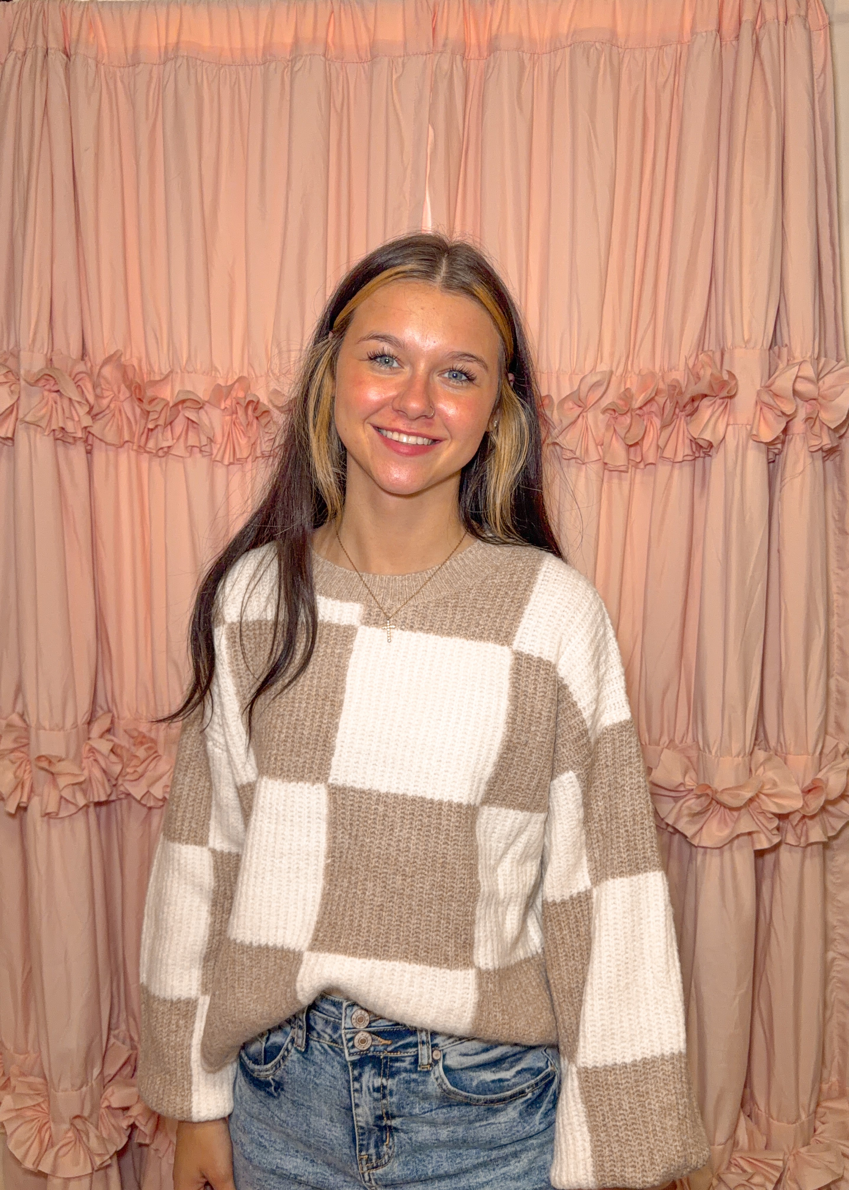 Harper Knit Sweater- Ivory Mocha