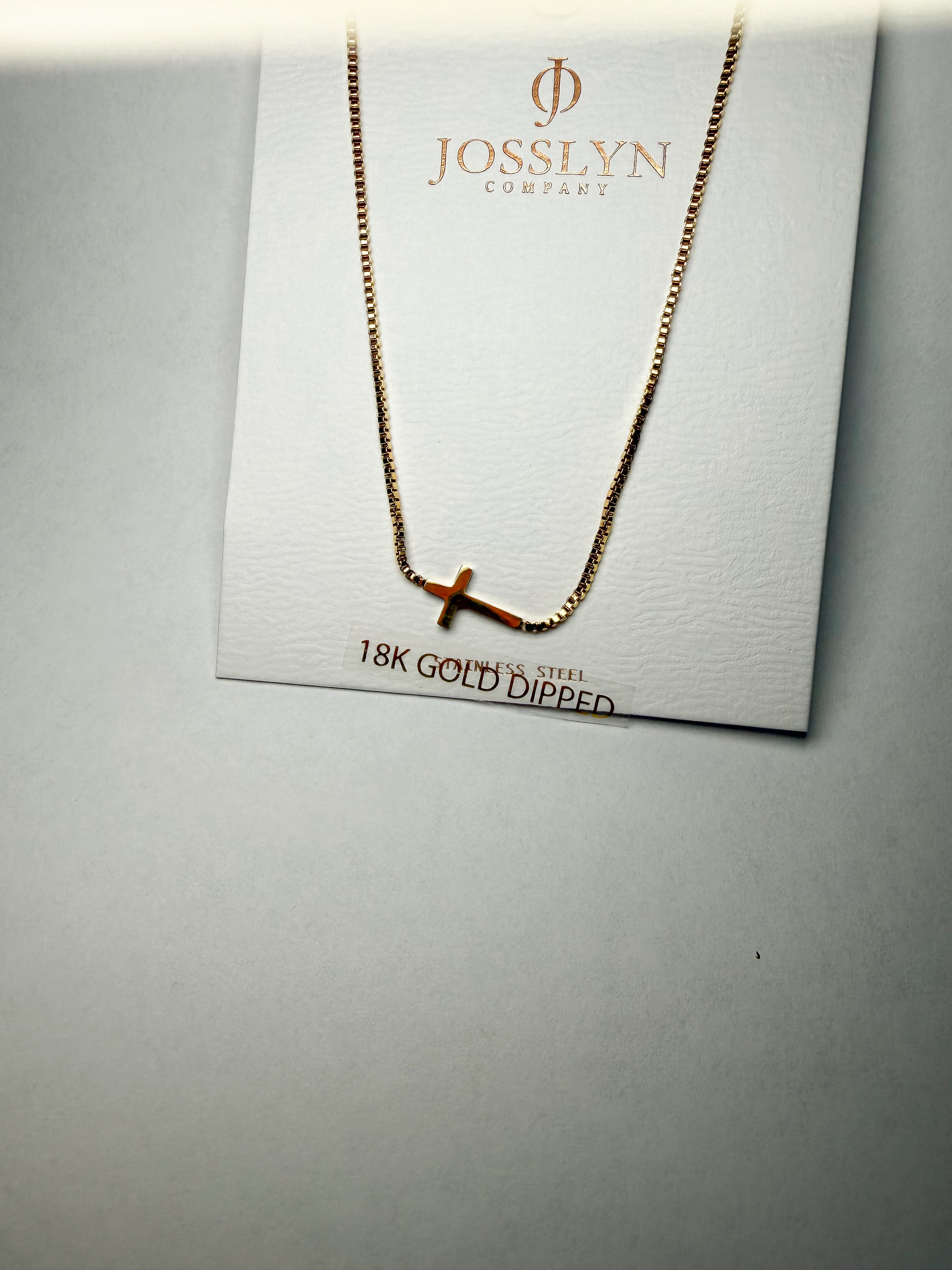 Faithful Shine Cross Necklace- Gold