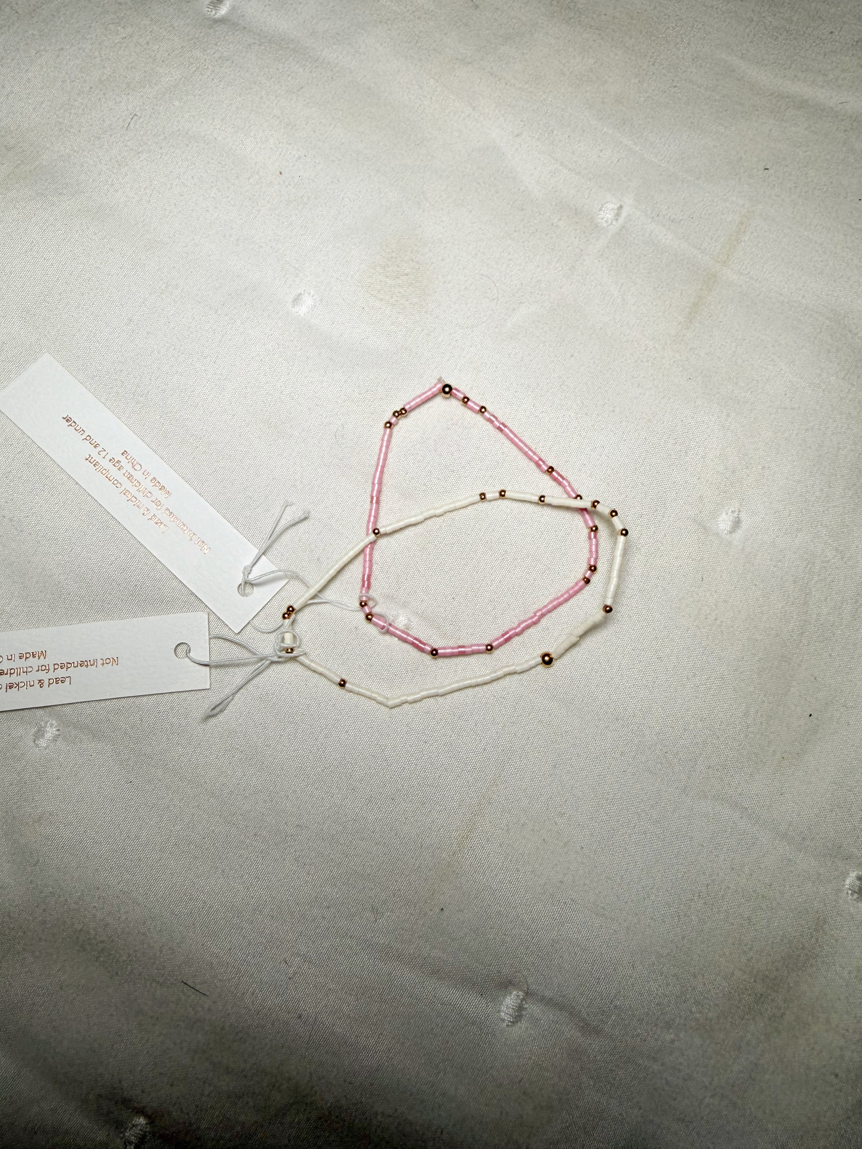 Boho Beaded Bracelet- White