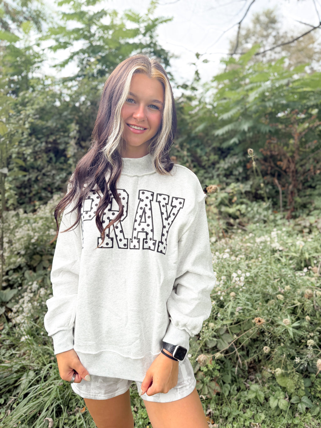 Pray Mock neck- Polka Dot