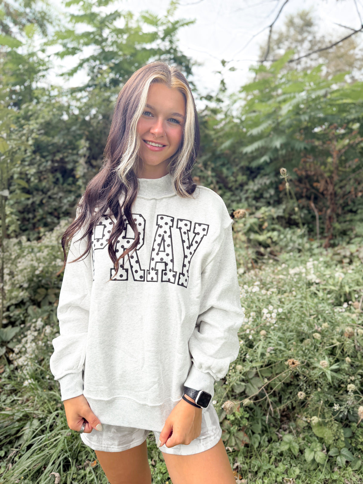 Pray Mock neck- Polka Dot