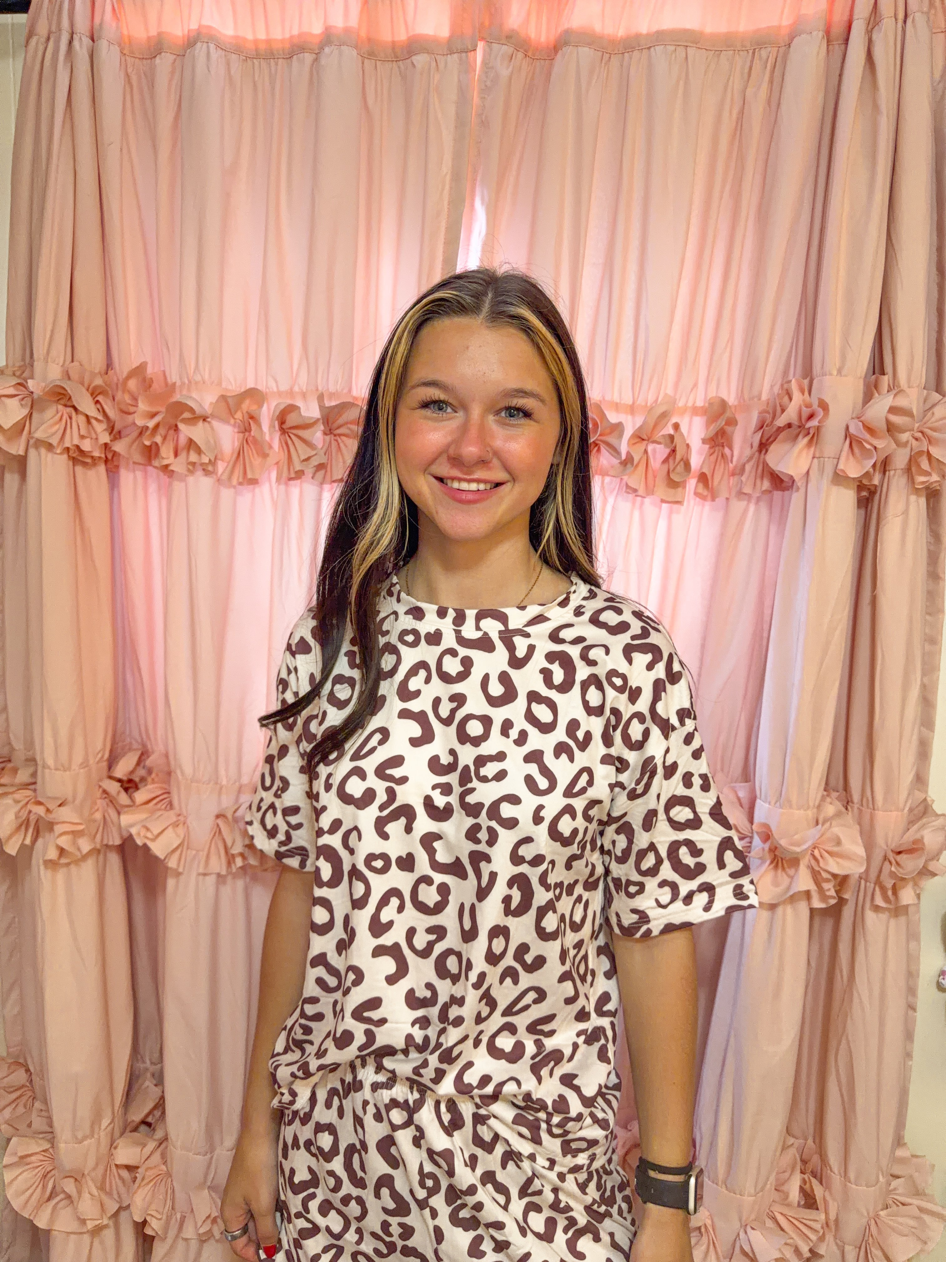 Brown Leopard Lounge Set
