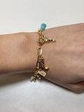 Western Boot Charm Bracelet- Gold