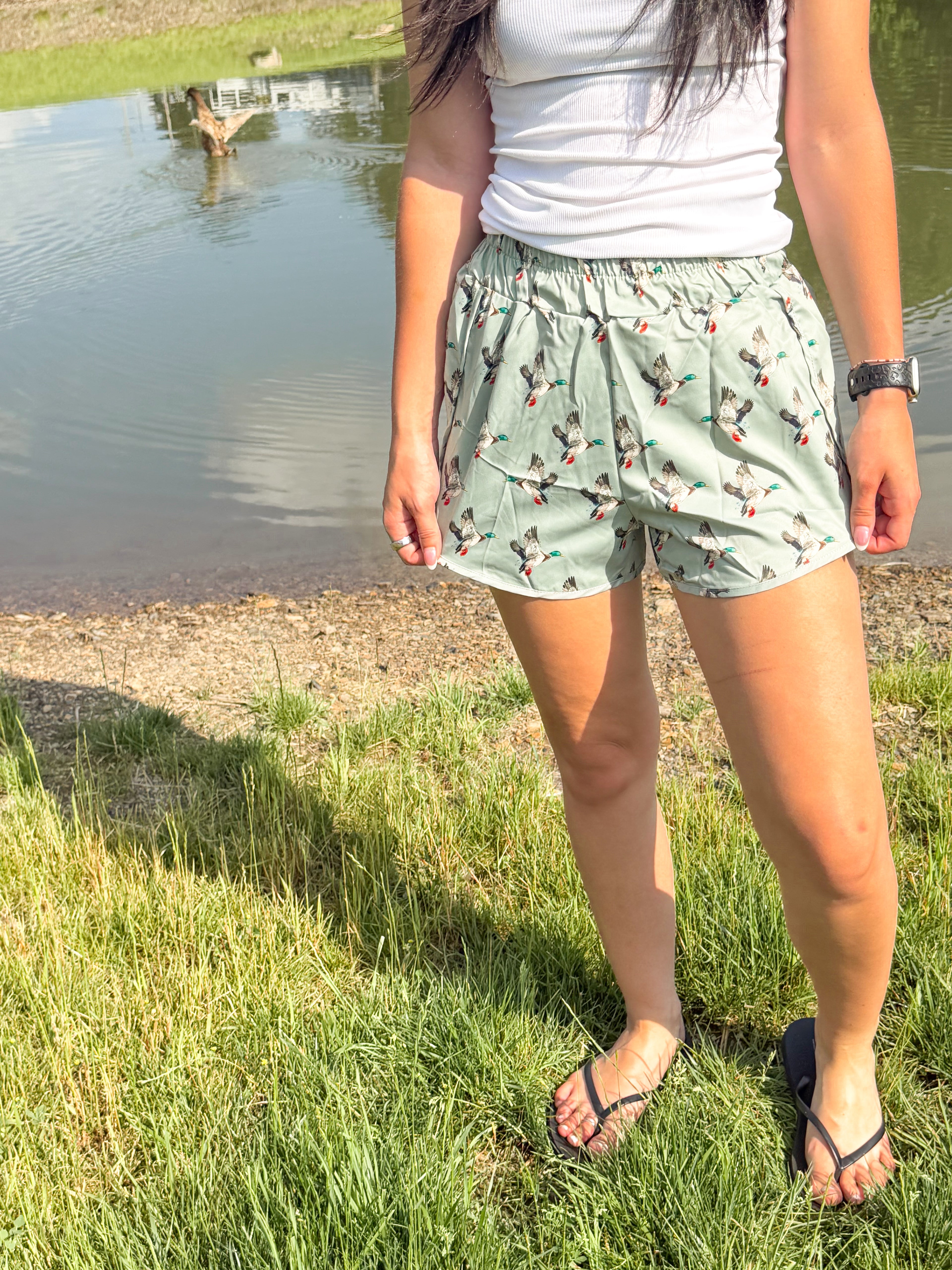 Lucky Duck Shorts- Green
