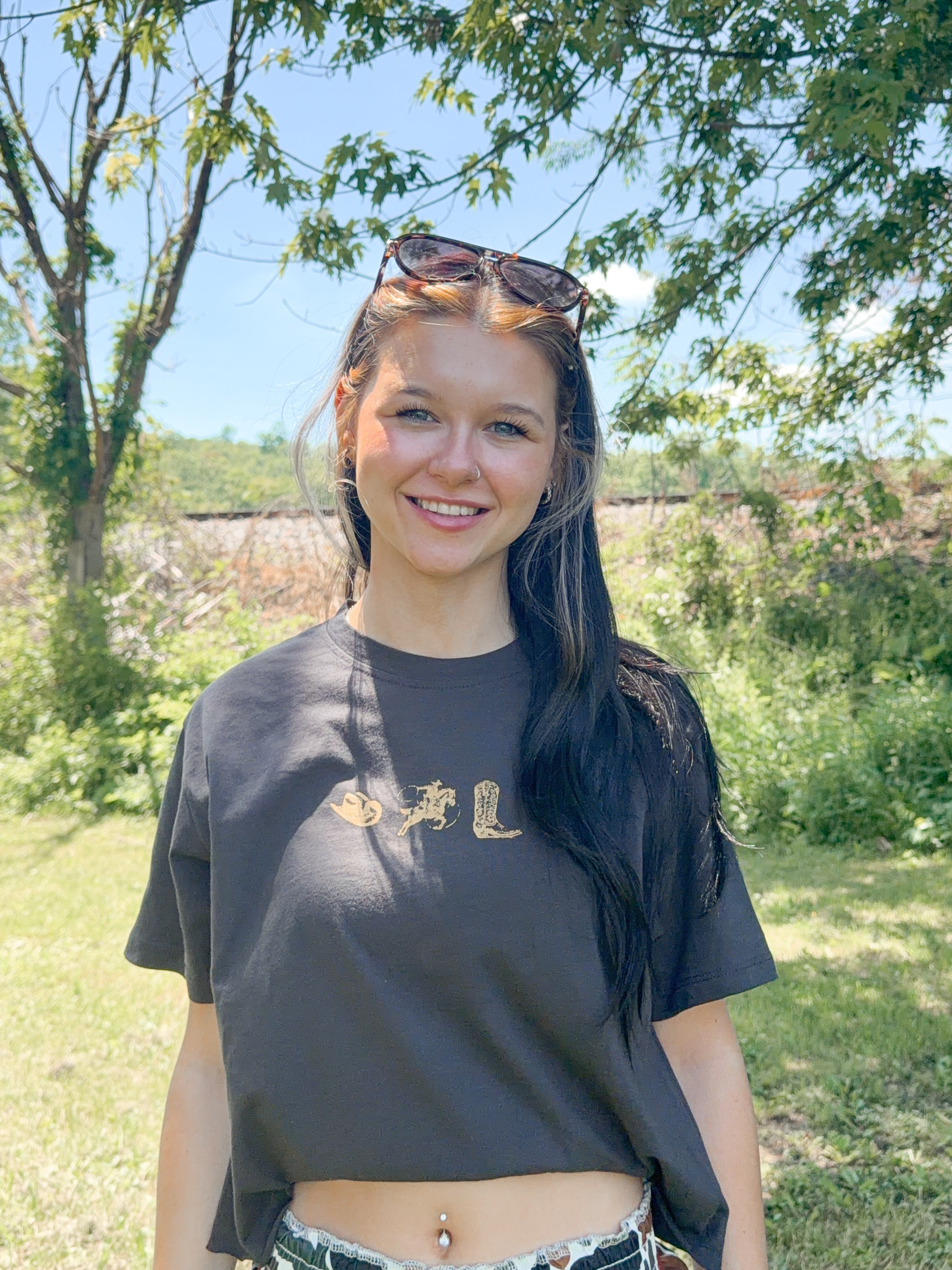 Rodeo Cropped Tee- Black