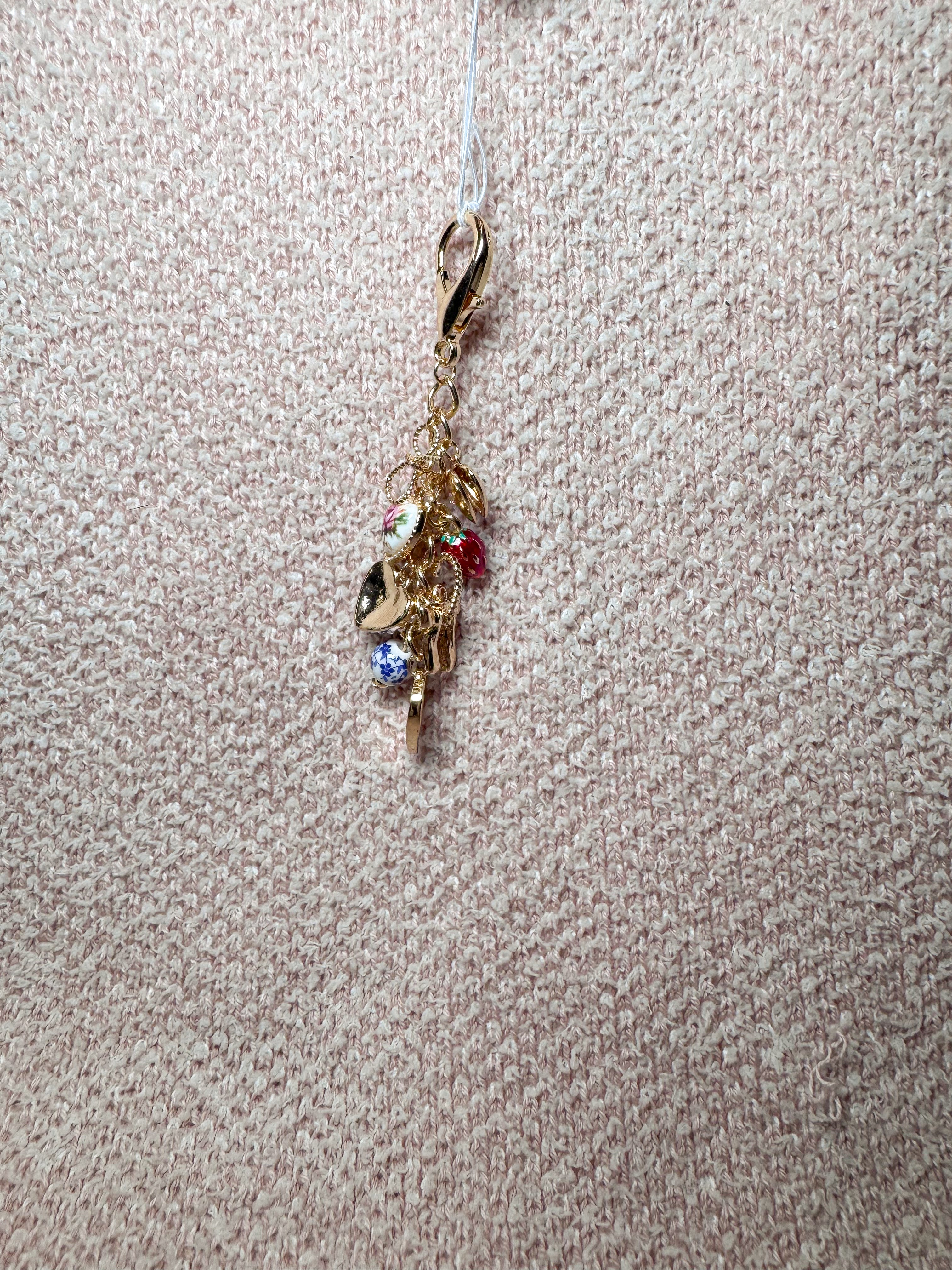 Strawberry Heart Bag Charm