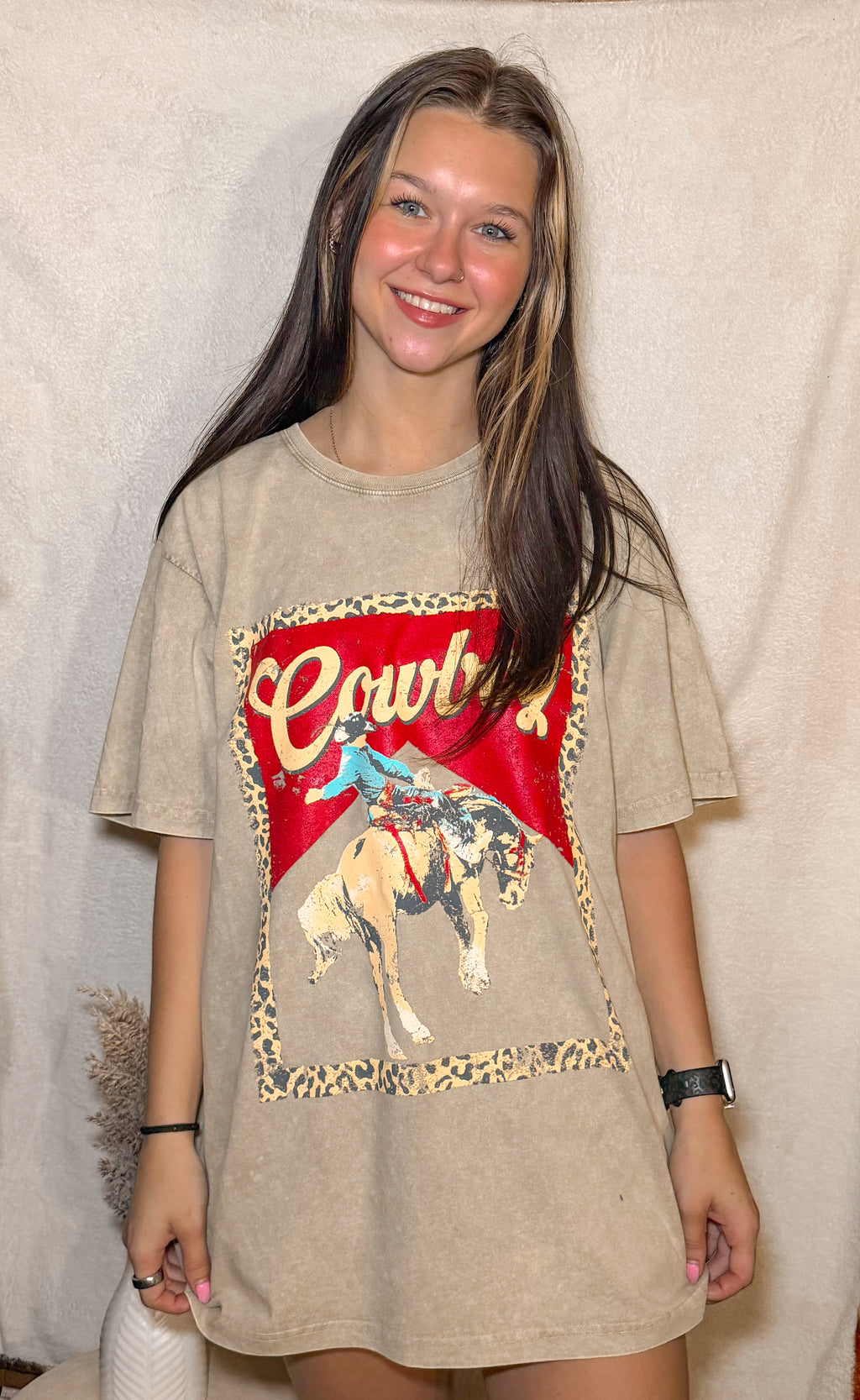 Cowboy Graphic Tee- Mocha