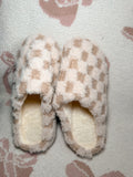 Cozy Checker Slippers- Brown
