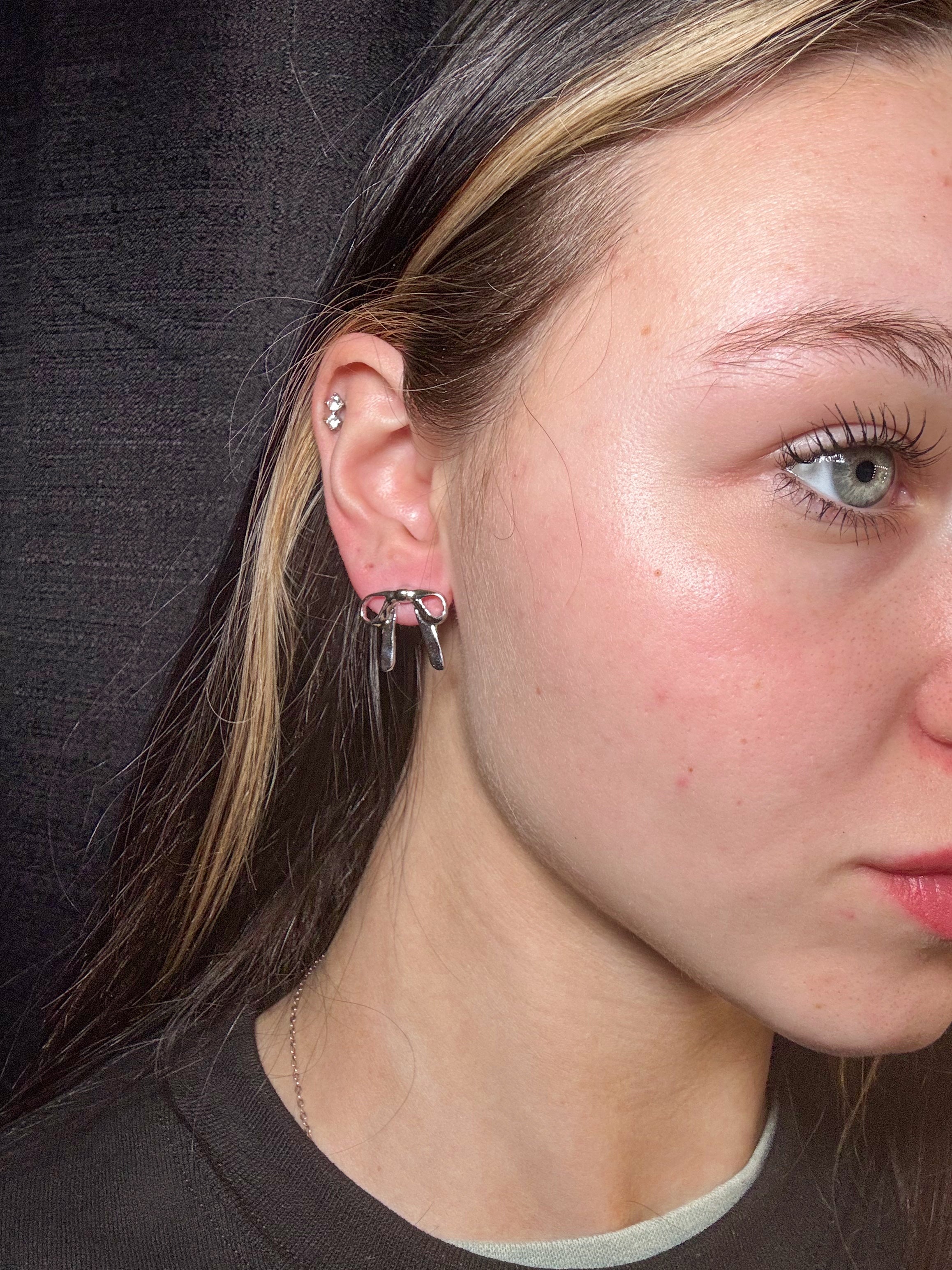Silver Darling Bows- Earrings